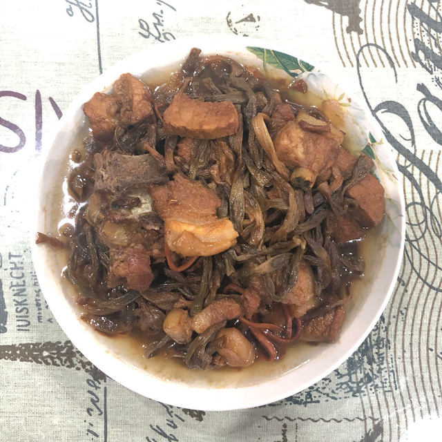 长豆干红烧肉