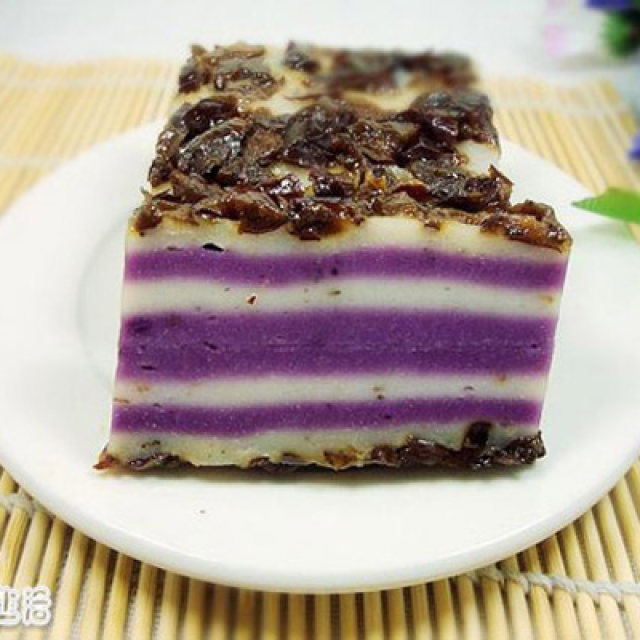 紫气东来，年年高——紫薯大枣年糕