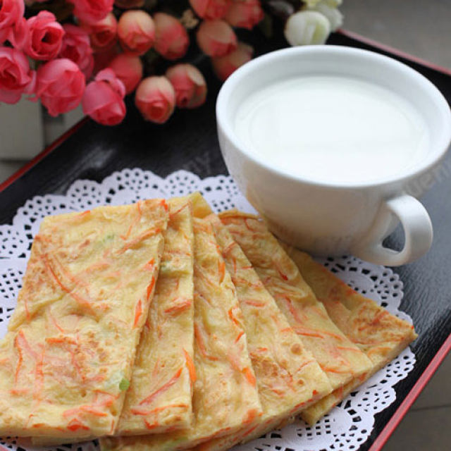【胡萝卜牛奶鸡蛋饼】——自己做早餐也可以如此简单