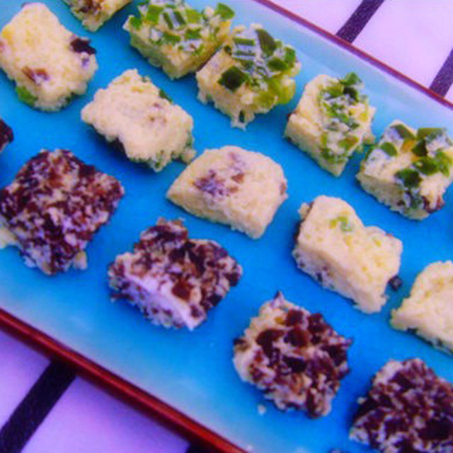 Steamed egg with chives and fungus.