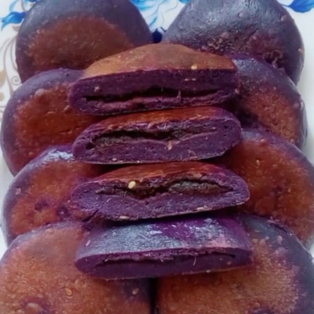 紫薯豆沙饼