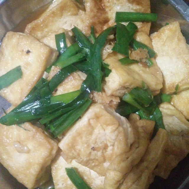 韭菜煎豆腐
