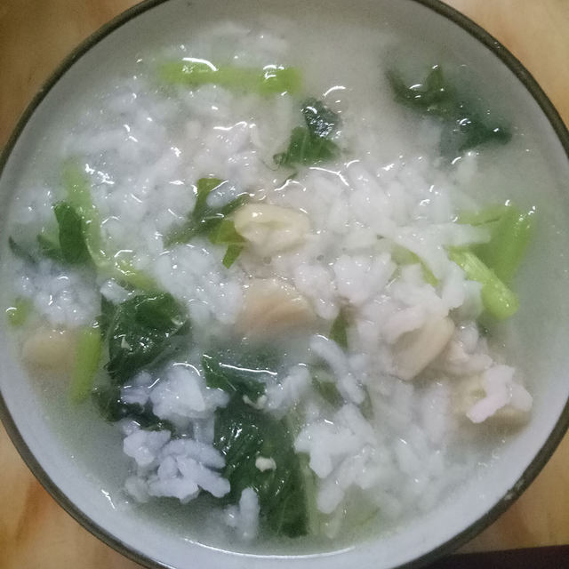 干贝猪肉青菜粥