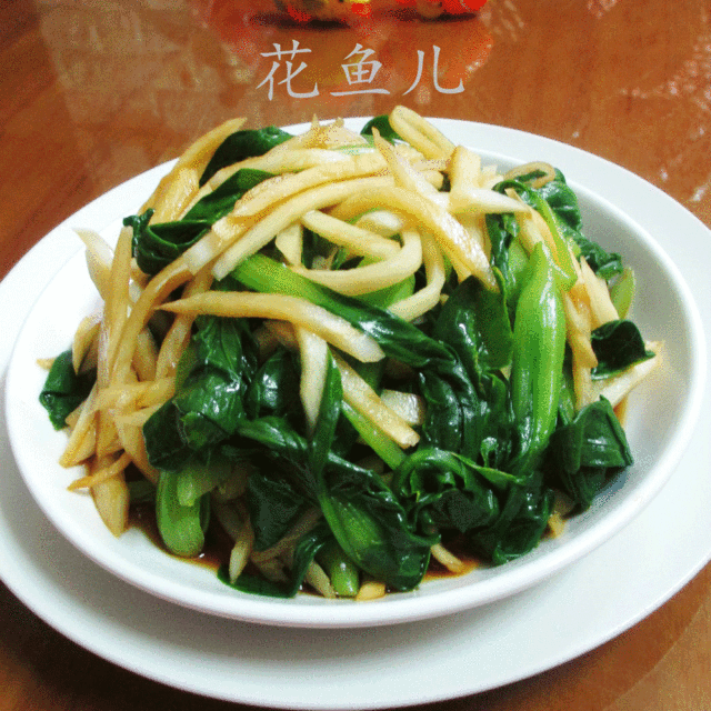 茭白拌鸡毛菜