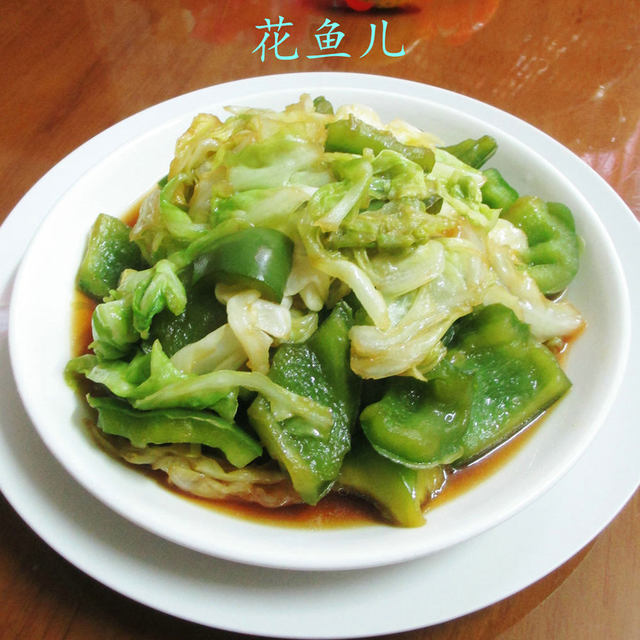 灯椒炒圆白菜