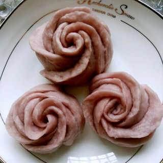 紫薯玫瑰花型馒头