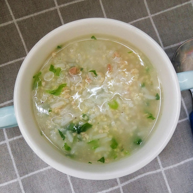 油麦菜鸡肉粥