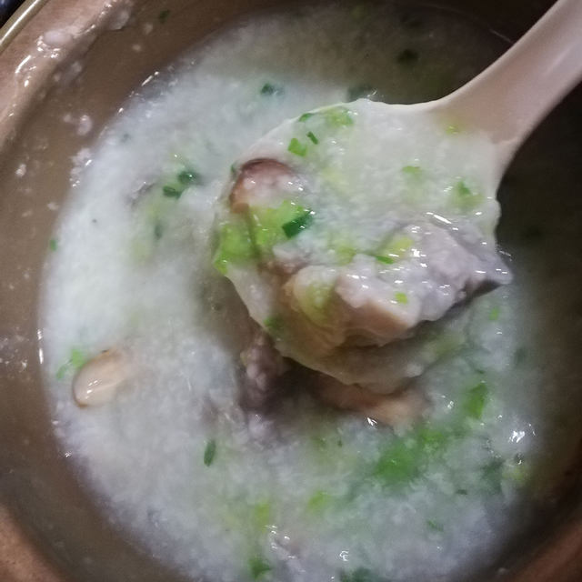 菜丝香菇鸡粥