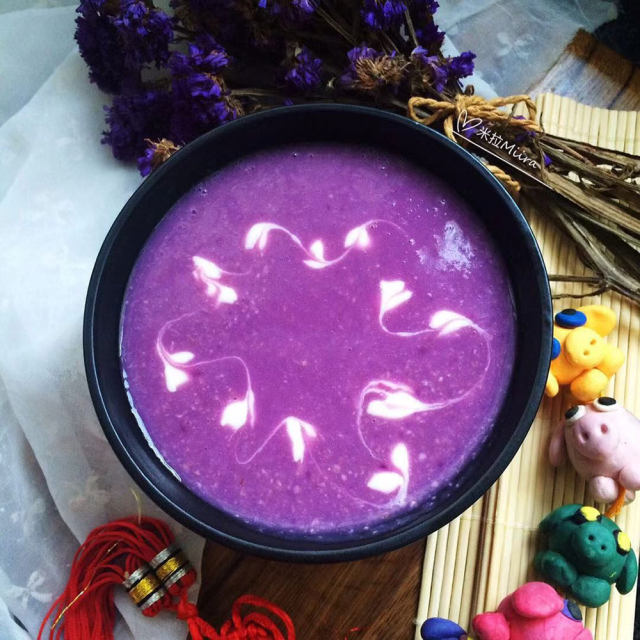 拉花紫薯燕麦糊