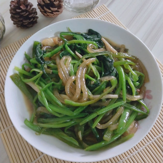 菠菜炒粉条（快手素菜）