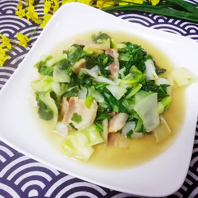 咸肉炒青菜