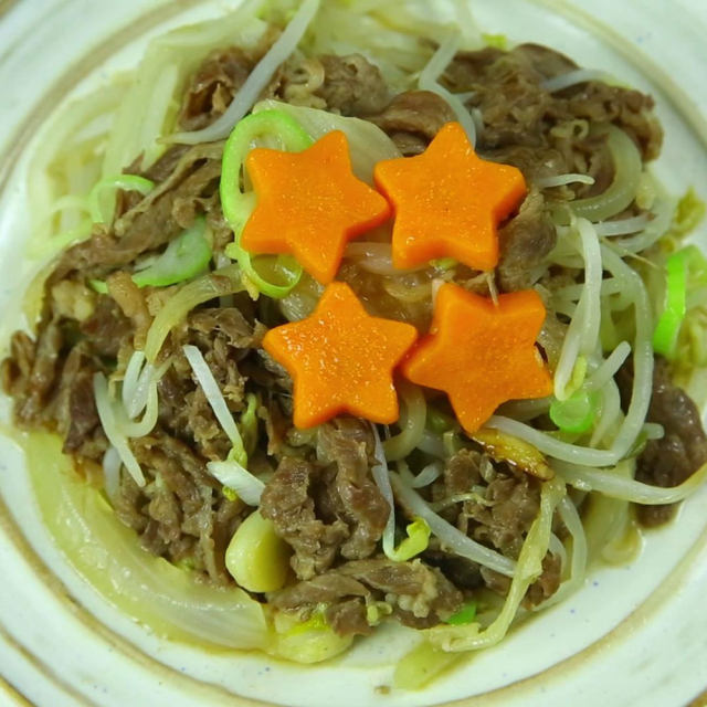 韩式牛肉卷炒豆芽