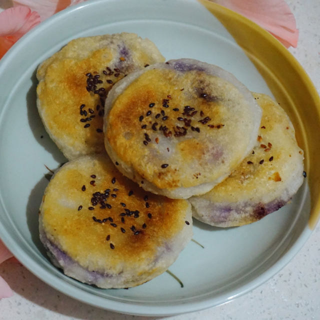 糯米紫薯饼