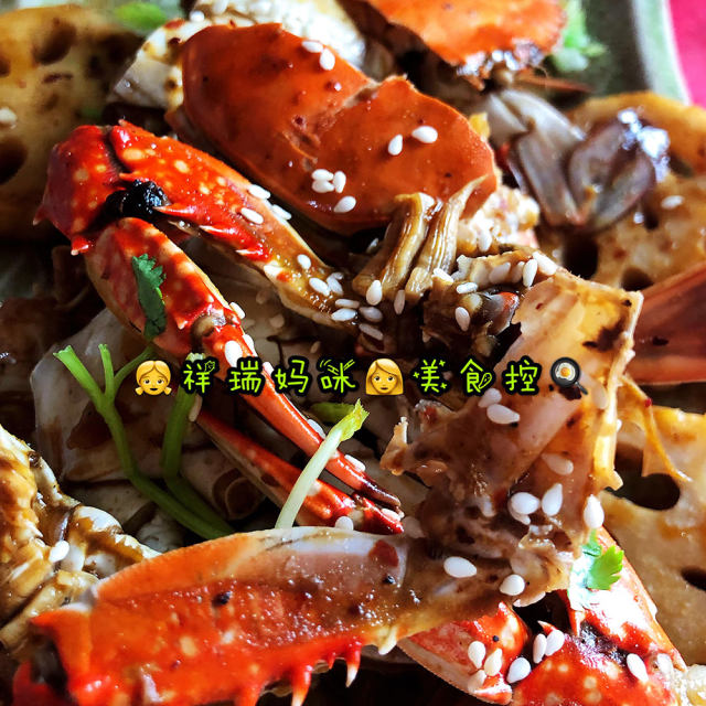 👩‍🍳仙草烹饪🍳cooking👩‍🍳：👧祥瑞妈咪👩美食控🍳之香辣蟹