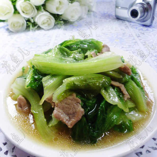 瘦肉片炒生菜