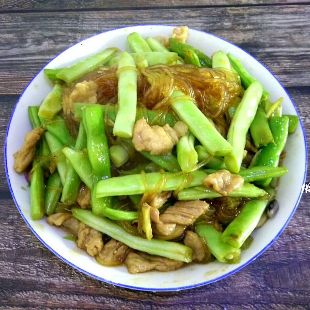 四季豆肉片烧粉丝