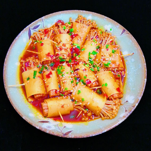 金针菇豆腐卷