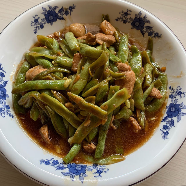 四季豆焖肉