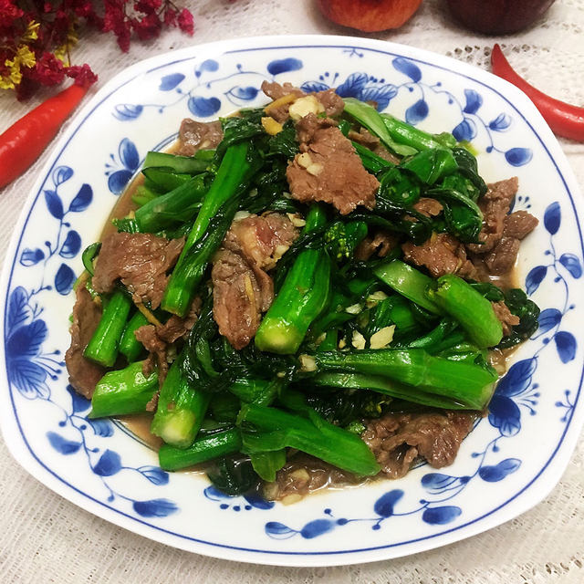 牛肉炒菜心