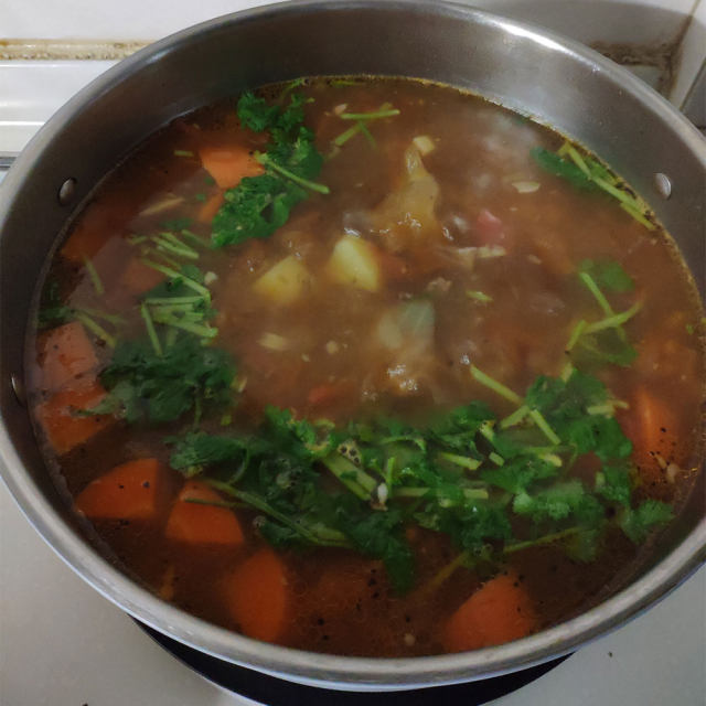 西红柿牛边排蔬菜汤