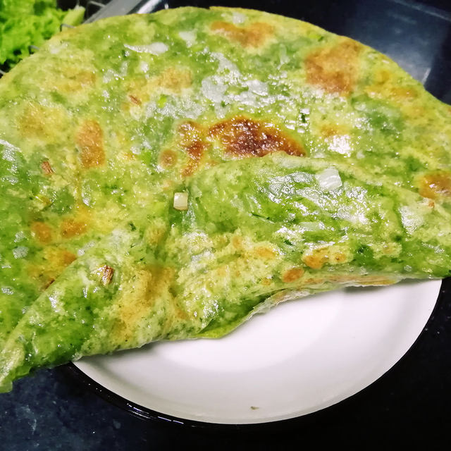 “家常饼”菠菜葱油饼