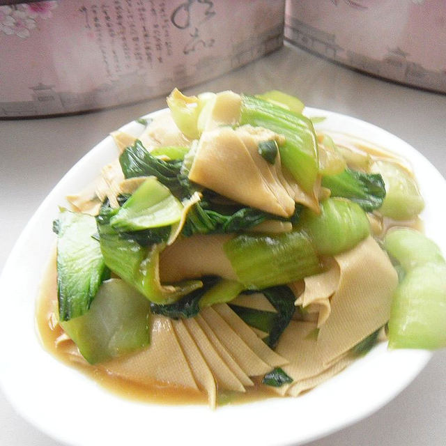 干豆腐烧油菜