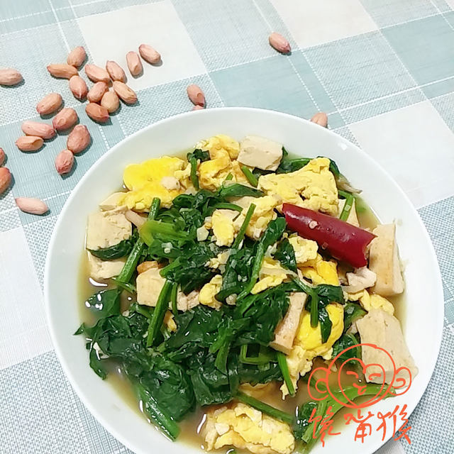 鸡蛋菠菜烧豆腐