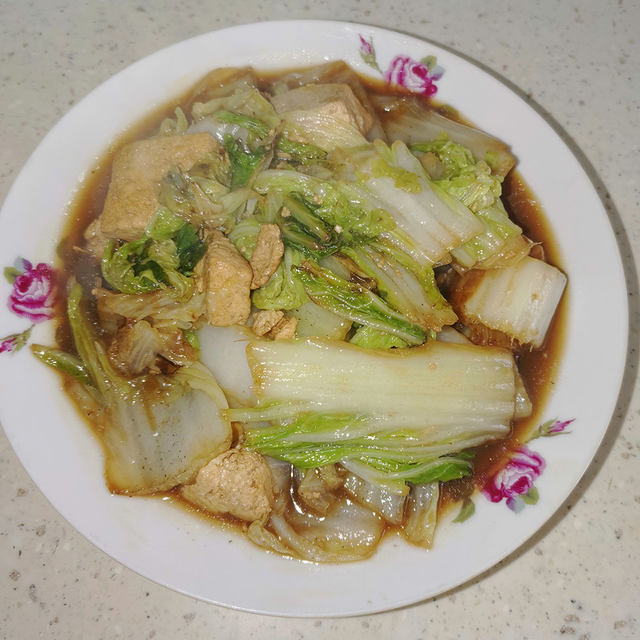 白菜烧冻豆腐