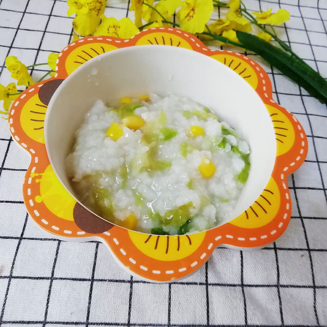 生菜鸡丝粥