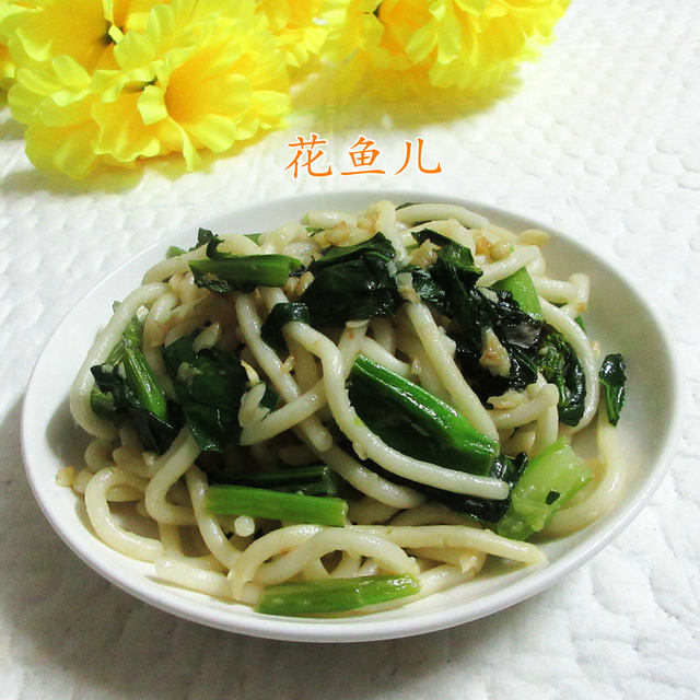 油菜蕻炒乌冬面