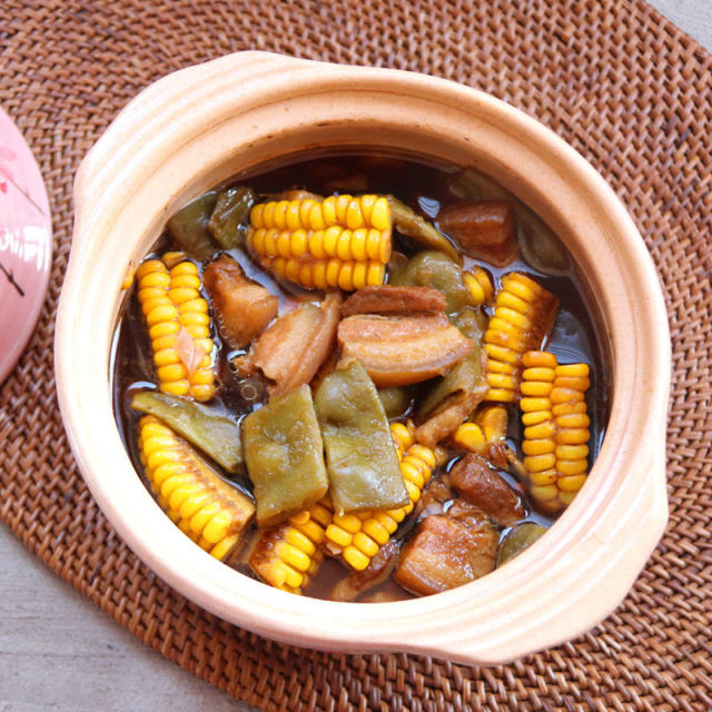 土锅菜系列--油豆角炖肉