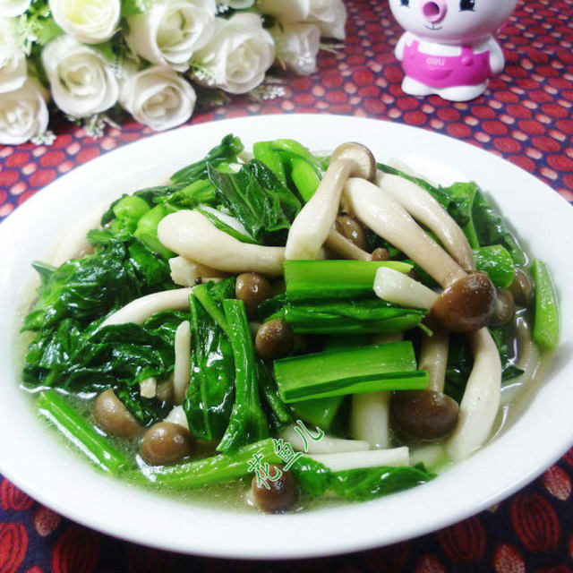 油菜蕻炒蟹味菇