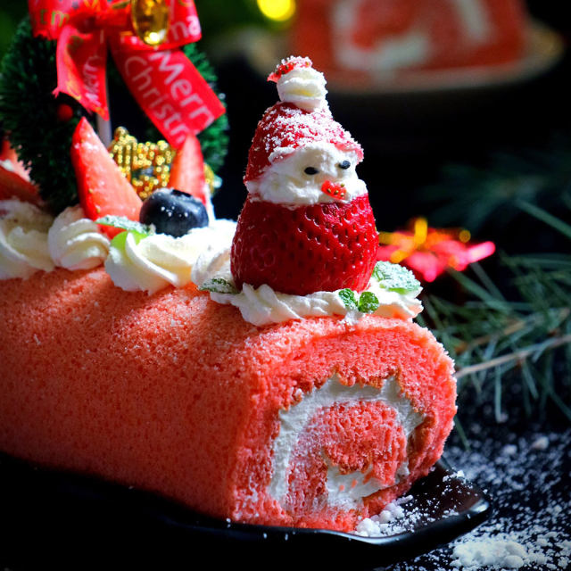圣诞红丝绒蛋糕卷