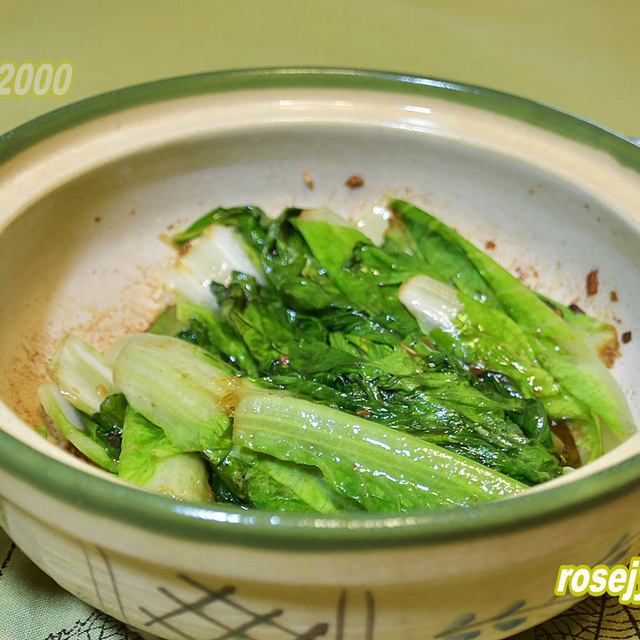 虾酱蒜茸爆生菜--节后清肠食谱