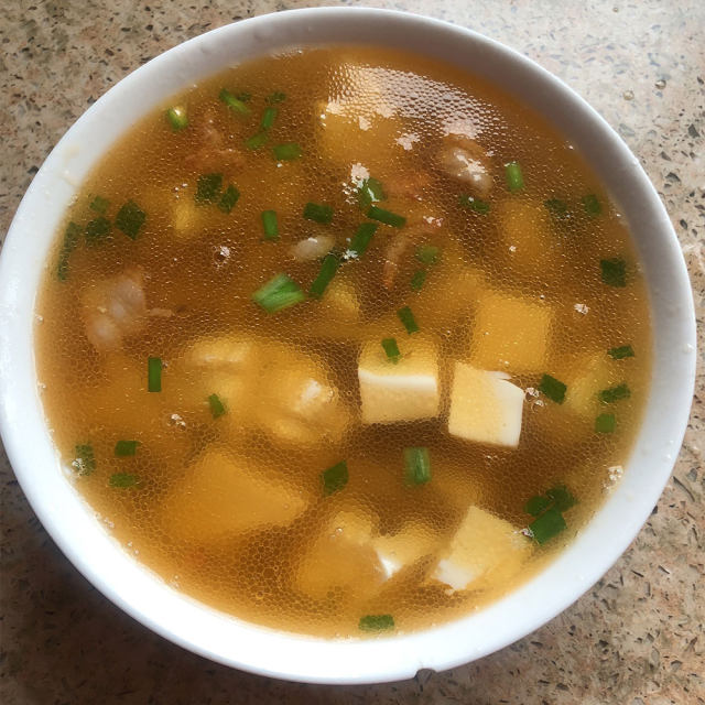 肉丝榨菜豆腐汤