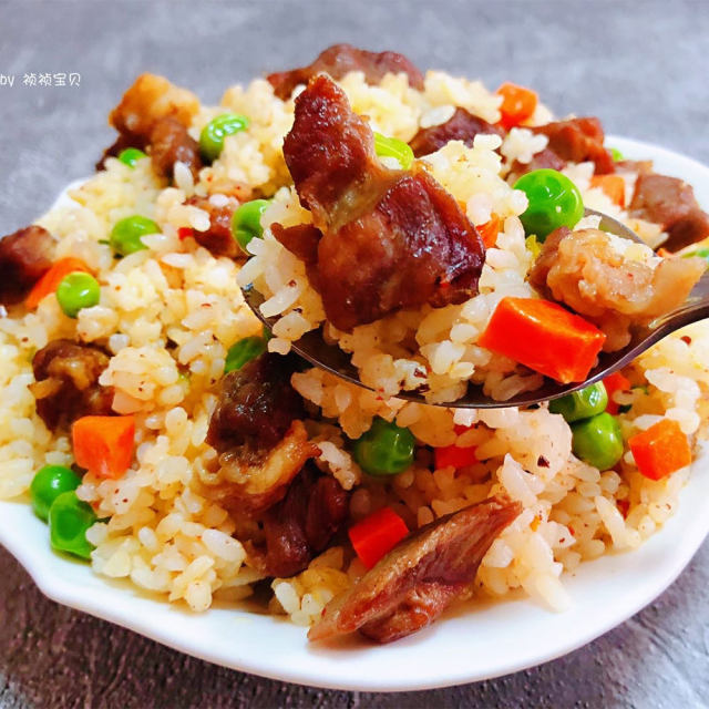 #米饭#羊肉串炒饭
