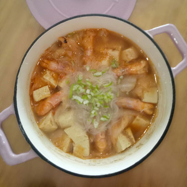 豆腐白菜鲜虾汤