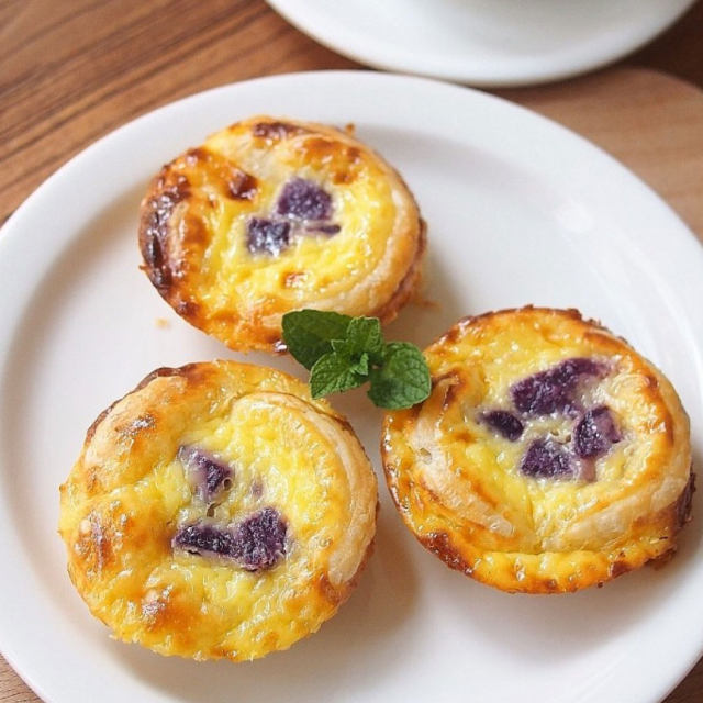 飞饼皮做的紫薯蛋挞