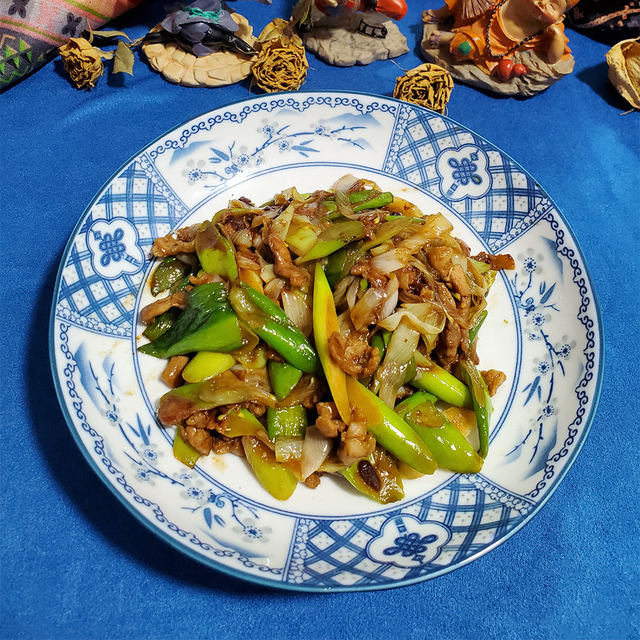 大葱黄豆酱炒肉丝