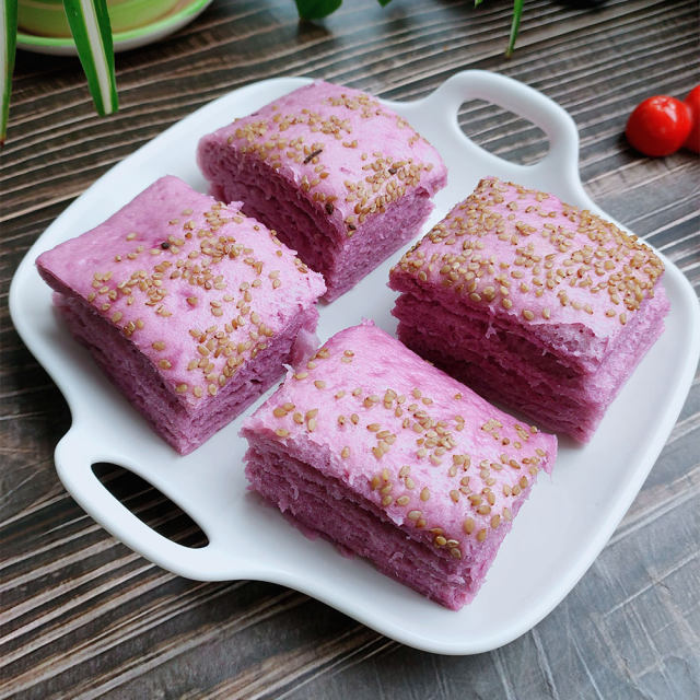 紫薯发面蒸饼
