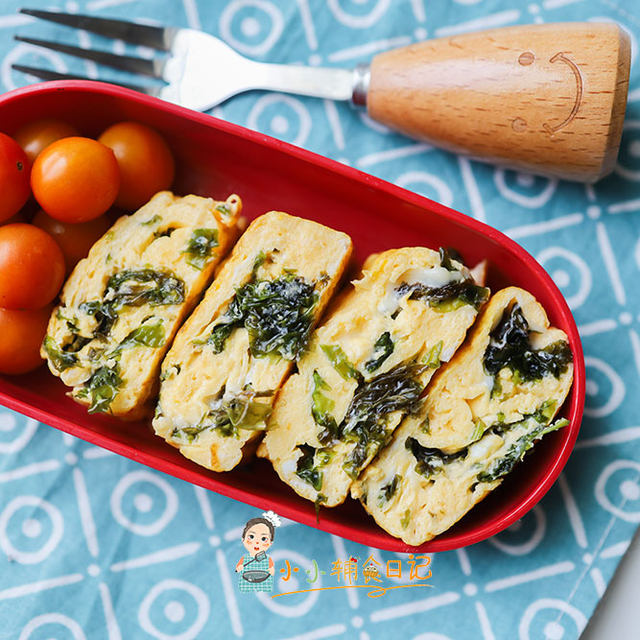 For over 9 months, auxiliary food with seaweed and thick egg braised