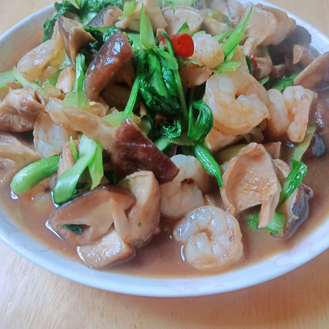 香菇炒虾仁
