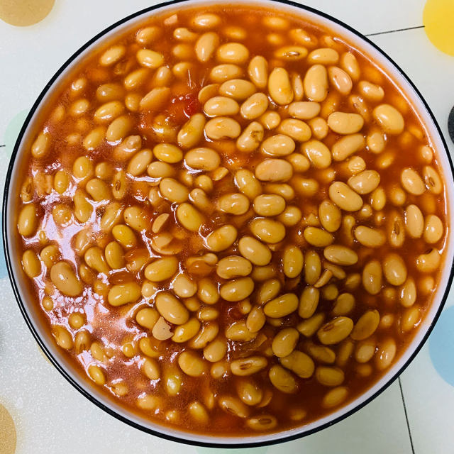 煮一锅吃两顿→懒人版茄汁黄豆