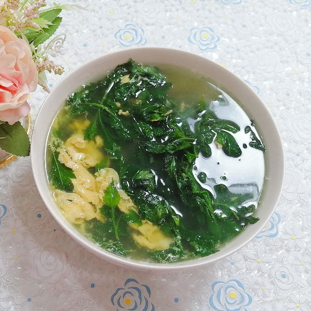 菊叶蛋花汤