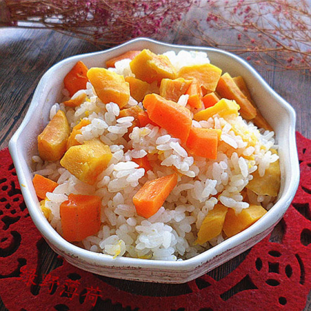 胡萝卜红薯蒸米饭