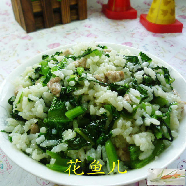 瘦肉油麦菜炒饭