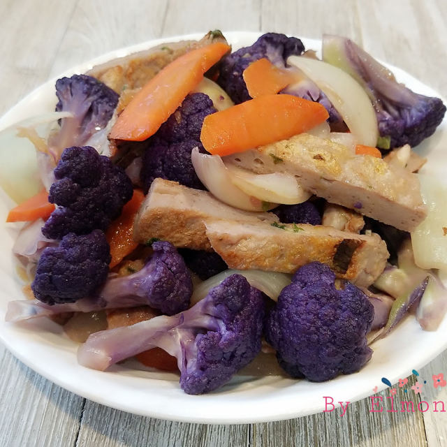 鱼饼炒紫菜花