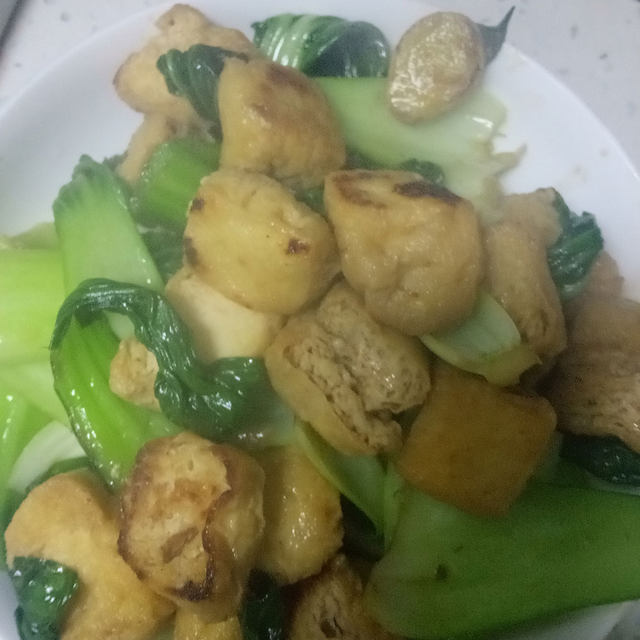 青菜炒豆泡