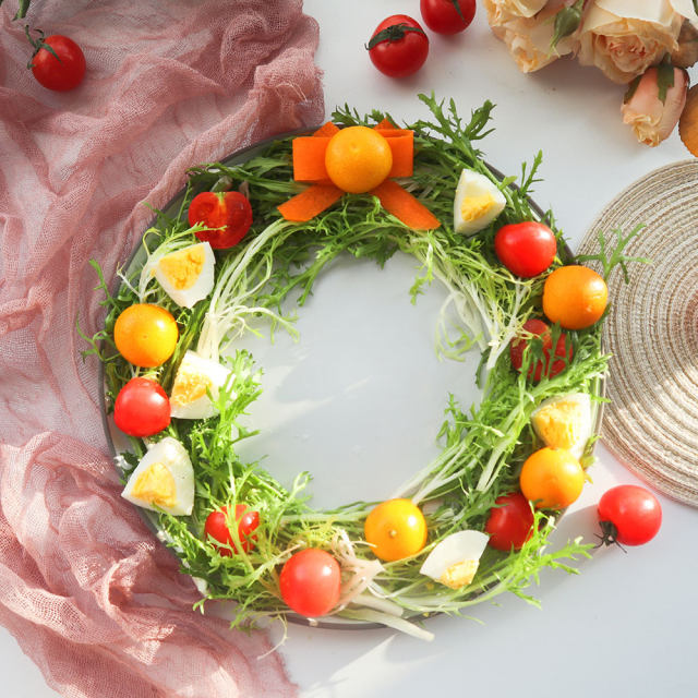 圣诞创意蔬菜花环沙拉🍎低脂低卡健康💯