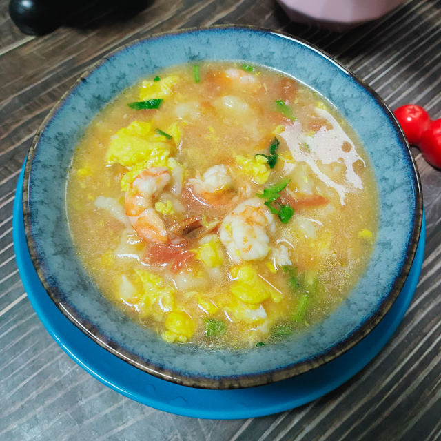 西红柿虾仁疙瘩汤